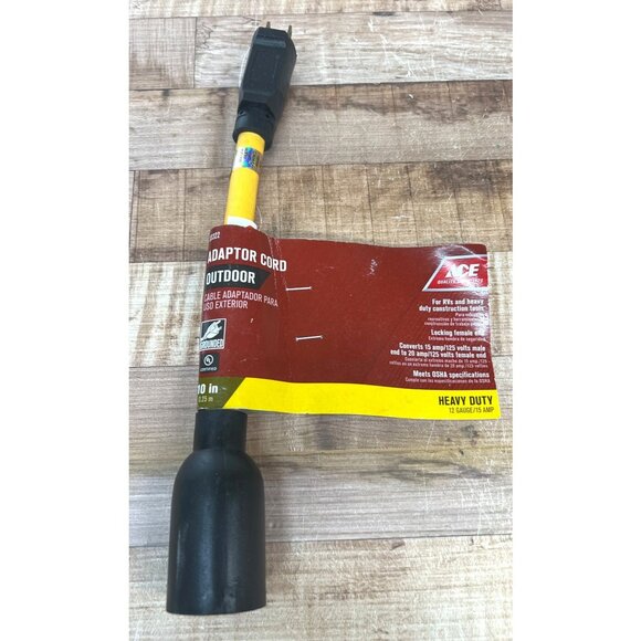 Ace Heavy Duty Outdoor Adaptor Cord 15 To 20 Amp Electrical Converter 33322 - Picture 1 of 5